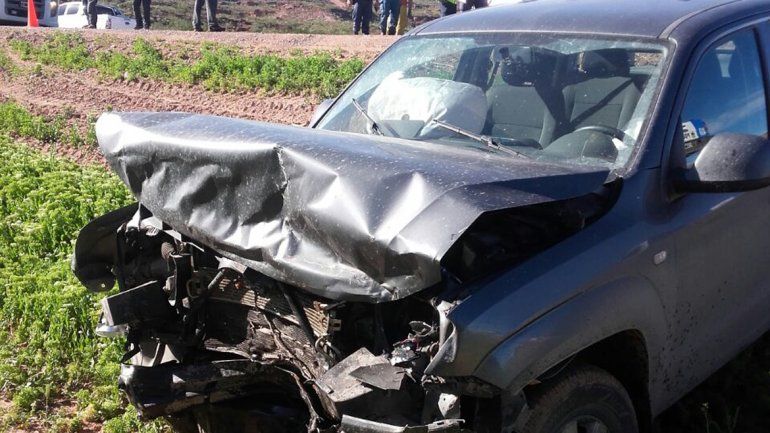 Una de las camionetas que intervino en el siniestro quedó destruida.&nbsp;