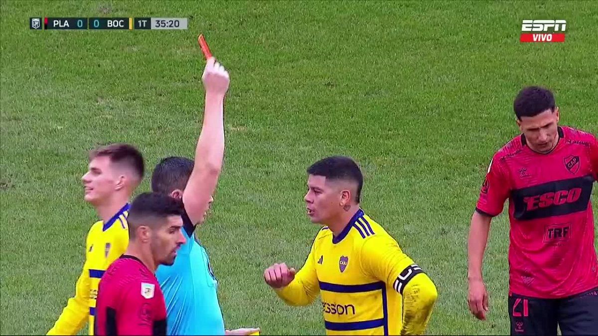 La polémica expulsión de Marcos Rojo en la derrota de Boca con Platense thumbnail