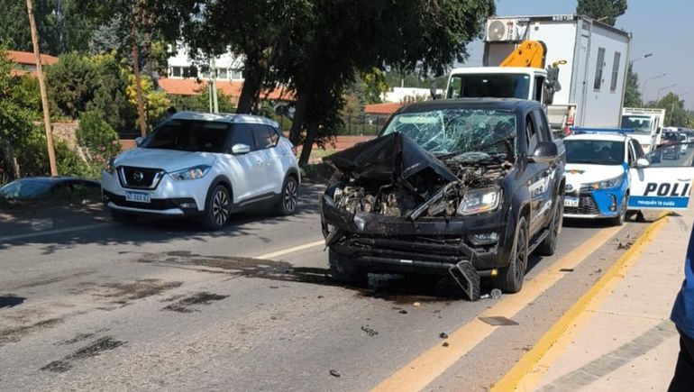 La camioneta quedó con daños considerables. Foto: Tu Noticia.
