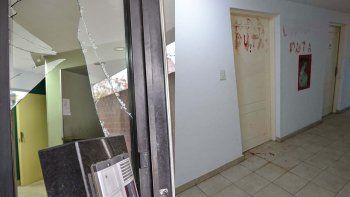Las pintadas alertaron a los vecinos del edificio.