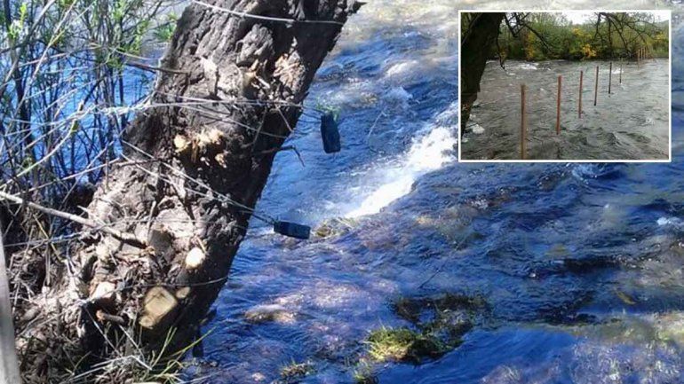 Tras la denuncia, retiraron el cerco del río Curruhue