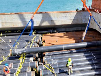 Finalizó el primer hito logístico del gasoducto vinculado al proyecto GNL (Foto: Gobierno de Río Negro)