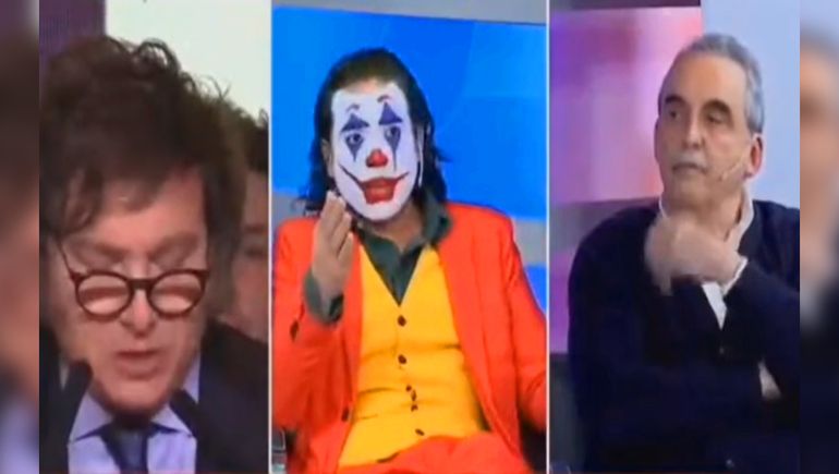 Un episodio insólito en Crónica TV: el Joker cruzó a Milei.