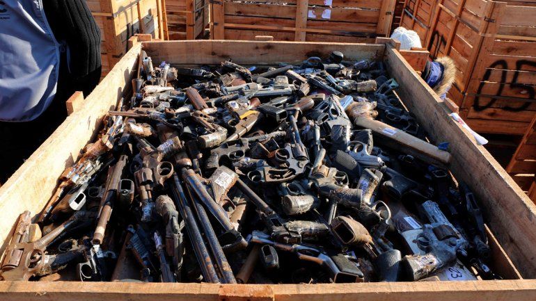 Todas las armas incautadas serán fundidas para reciclar el acero.
