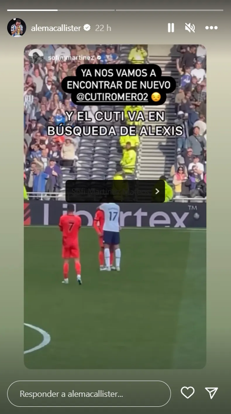 El mensaje de Alexis Mac Allister para Cuti Romero