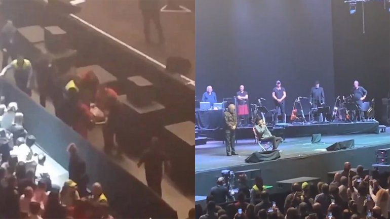 En su cumpleaños 71, Sabina se cayó del escenario y lo sacaron en camilla