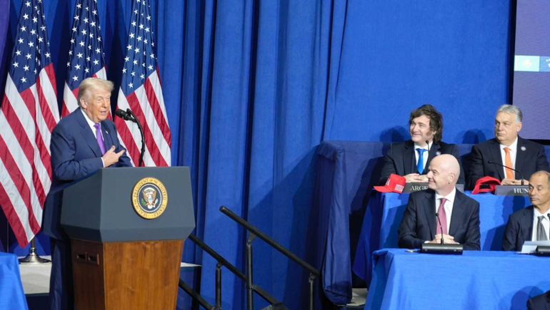 Javier Milei disertó en la sesión inaugural de la Junta de la Paz.