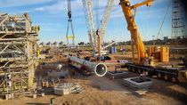 mega acelera obras para vaca muerta: instalaron la columna debutanizadora en bahia blanca