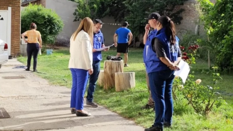 Gloria Ruiz en el momento en que Delitos Económicos comenzaba los allanamientos / Foto