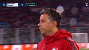 La cara de Marcelo Gallardo, tras la eliminación de River. La cara de Marcelo Gallardo, tras la eliminación de River.