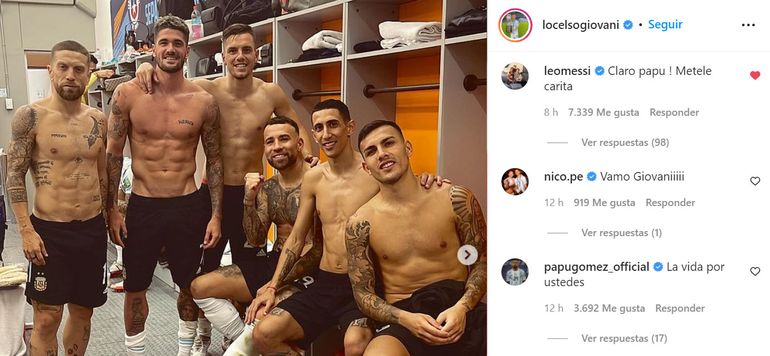 El comentario de Messi para Papu Gómez en la foto de Lo Celso.