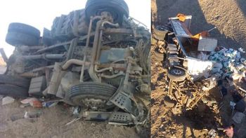 El camión quedó destruido tras caer del puente en Ruta 40 El camión quedó destruido tras caer del puente en Ruta 40