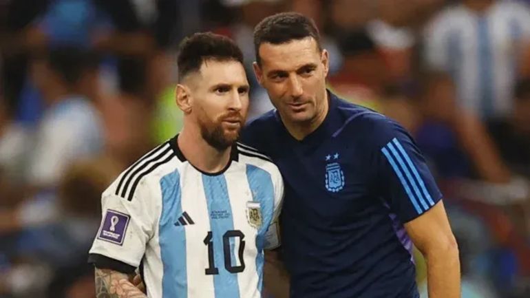 Lionel Messi y Scaloni Lionel Messi y Scaloni