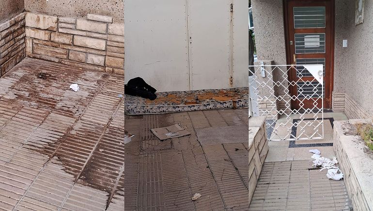 Personas en situación de calle duermen al resguardo en un registro civil del centro.