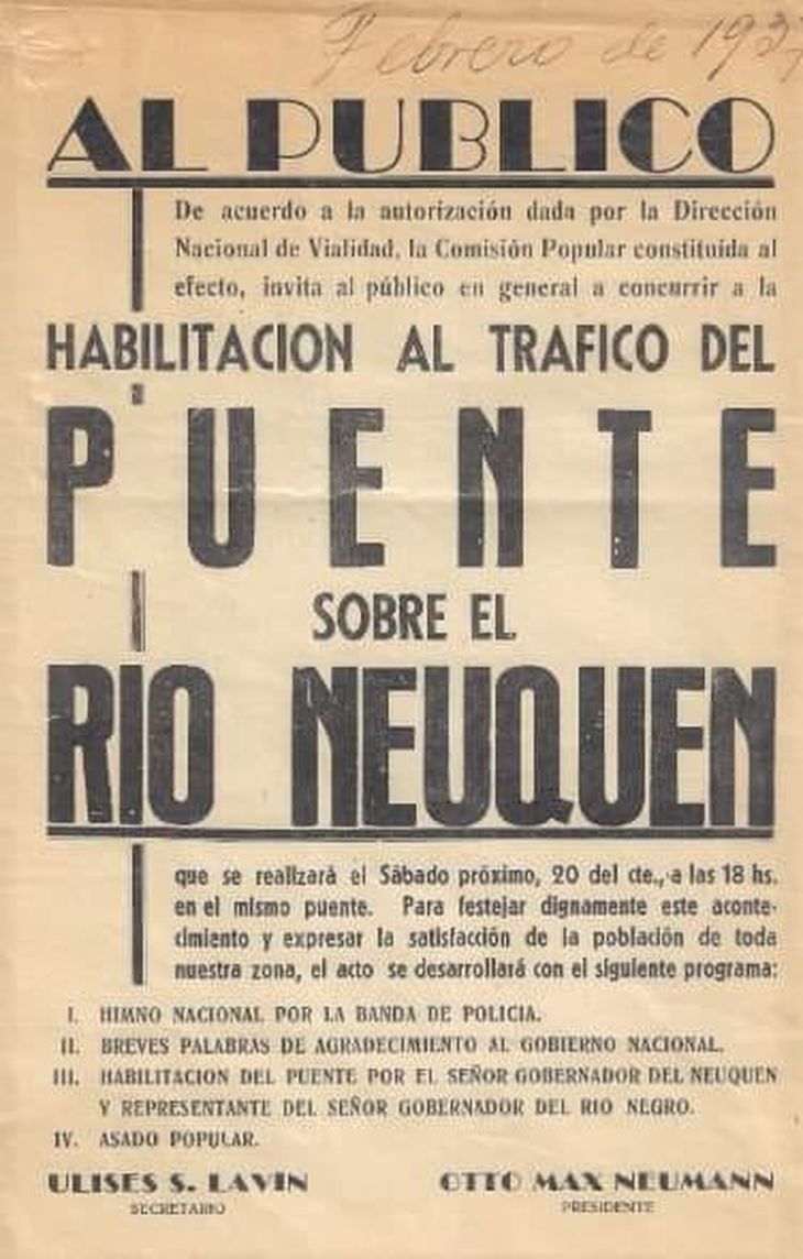Los trabajos recién finalizaron el 17 de marzo de 1937. Gentileza archivo Lic. Ricardo A. Koon Los trabajos recién finalizaron el 17 de marzo de 1937. Gentileza archivo Lic. Ricardo A. Koon