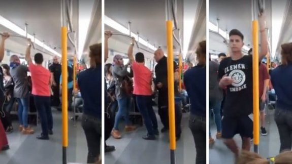 Al guarda del tren lo filmaron y el video se viralizó en las redes.