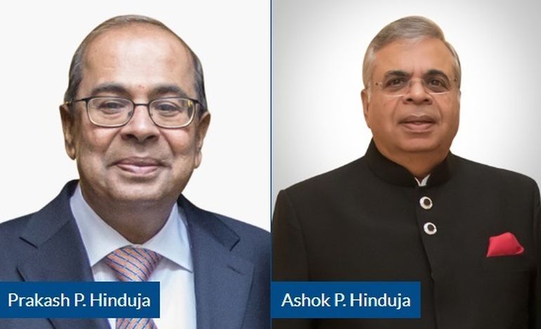 Prakash Hinduja y su hermano menor, Ashok. Prakash Hinduja y su hermano menor, Ashok.