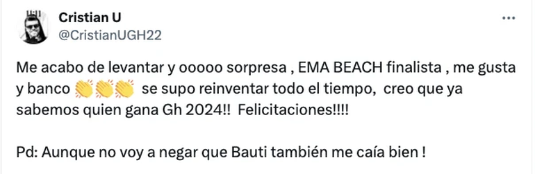 El posteo de Cristian U. El posteo de Cristian U.