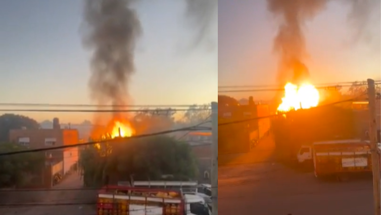 El incendio se registró en las primeras horas de este miércoles. El incendio se registró en las primeras horas de este miércoles.