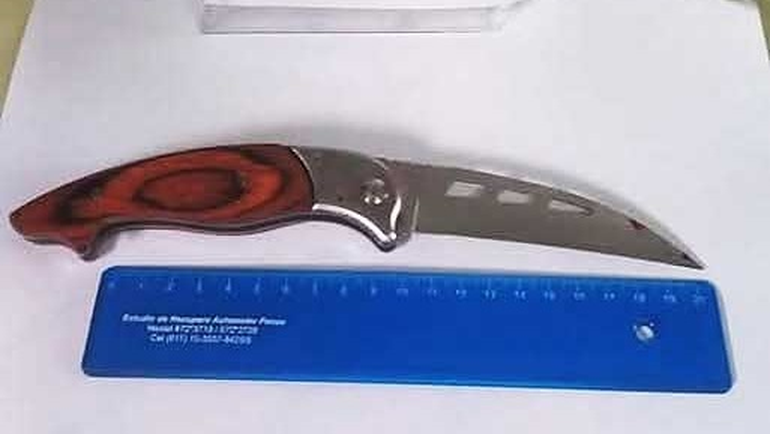 El arma que utilizó la adolescente para atacar a su compañera. El arma que utilizó la adolescente para atacar a su compañera.