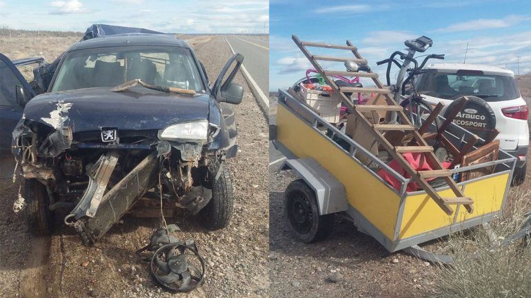 Tremendo choque en cadena en la Ruta 237 destrozó un vehículo