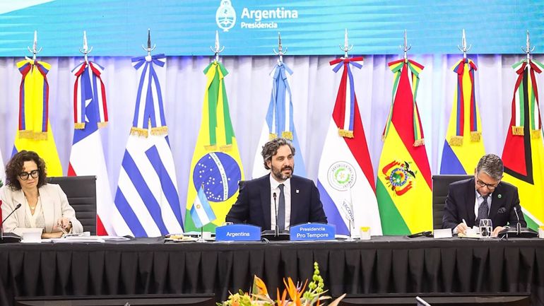 El canciller Santiago Cafiero en la Cumbre del Mercosur. El canciller Santiago Cafiero en la Cumbre del Mercosur.