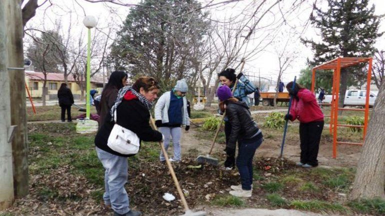 Las tareas de limpieza en el espacio público.