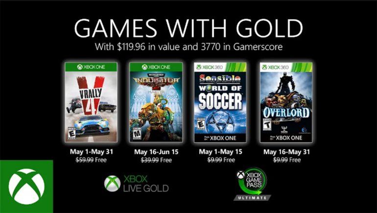Xbox Games with Gold publicó cuatro juegos gratis para mayo