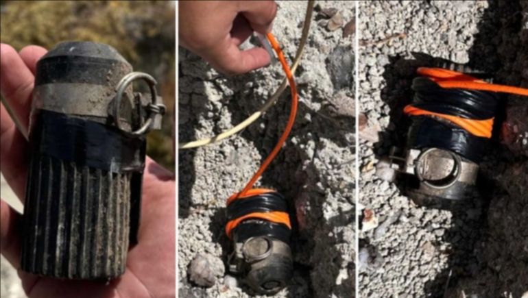 La policía de Chubut difundió imágenes del artefacto militar y del operativo para destruirlo: estaba cerca del barrio norte de Caleta Córdova.&nbsp;