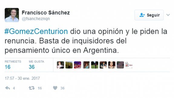 el concejal francisco sanchez salio en defensa de gomez centurion