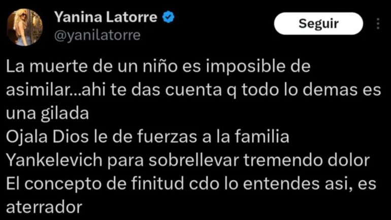 El mensaje de Yanina Latorre El mensaje de Yanina Latorre