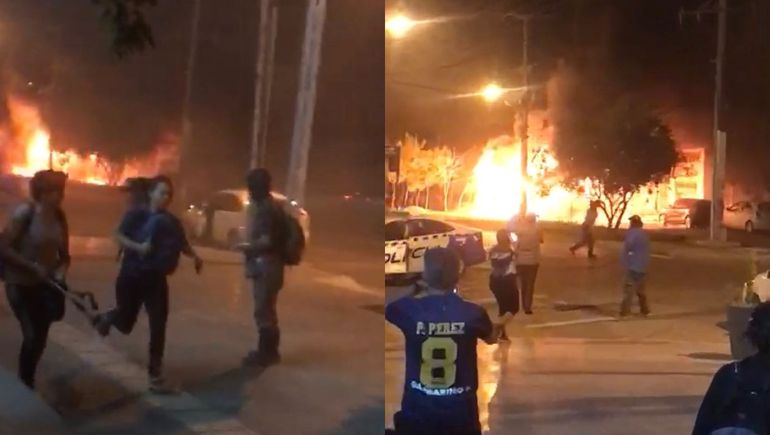 Corridas y desesperación: se prendió fuego un colectivo de línea en Alta Barda
