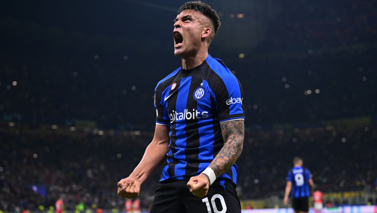 Lautaro Martínez grita con todo su gol, el segundo de Inter en el 3-3 ante Benfica.&nbsp;