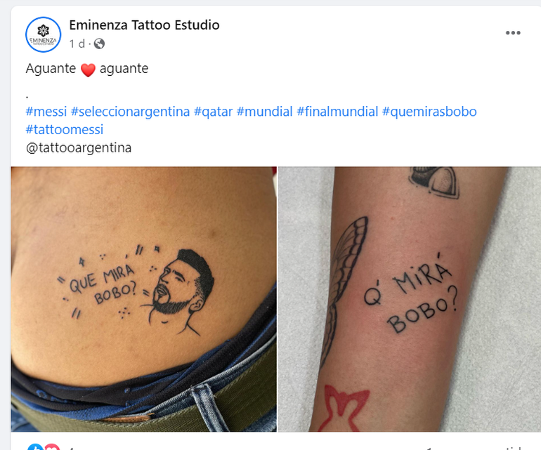 Locura mundial: un estudio neuquino tatuó la cara de Messi en el glúteo de  un fanático