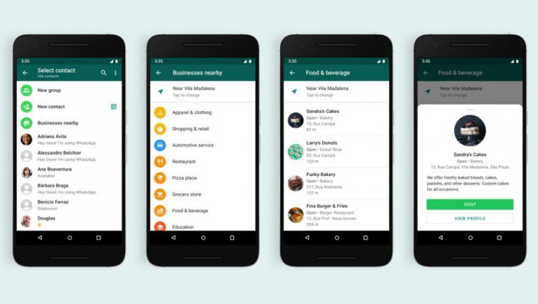 WhatsApp prueba la opción de rastrear negocios cercanos