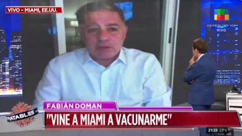 Polémica: Doman viajó a Miami para vacunarse contra el COVID