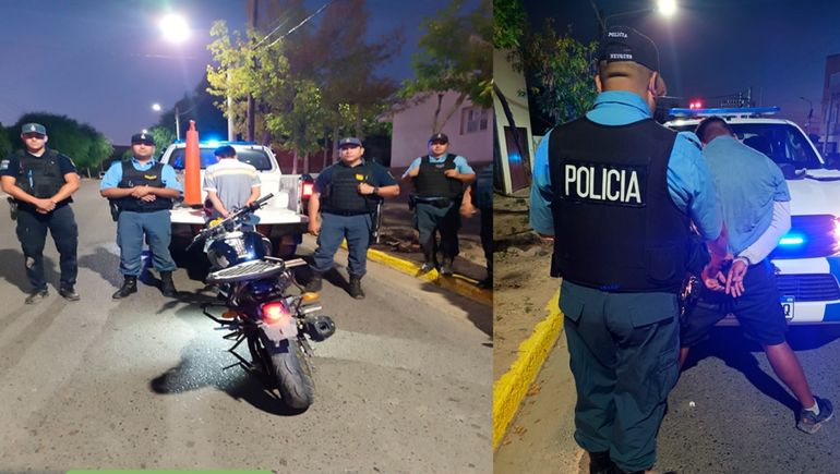 Video: detienen a dos delincuentes que huían con una moto robada en una escena de película