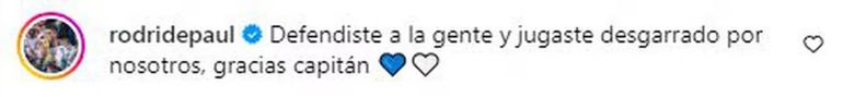 El comentario de Rodrigo De Paul El comentario de Rodrigo De Paul