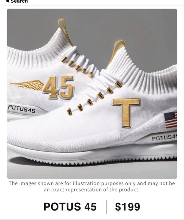 El otro modelo de zapatillas de Donald Trump, las Potus 45, a 199 dólares El otro modelo de zapatillas de Donald Trump, las Potus 45, a 199 dólares