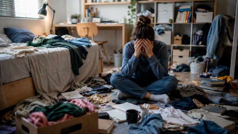Una habitación desordenada de manera permanente puede asociarse con procrastinación, estrés y dificultades para sostener ciertas responsabilidades. Una habitación desordenada de manera permanente puede asociarse con procrastinación, estrés y dificultades para sostener ciertas responsabilidades.