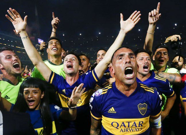 El festejo de Boca tras arrebatarle el torneo a River.