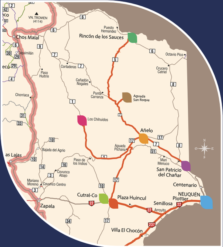 El circuito en torno a Vaca Muerta ofrece atractivos turísticos insospechados. El circuito en torno a Vaca Muerta ofrece atractivos turísticos insospechados.