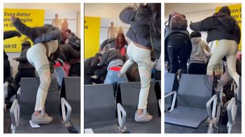 El caos se desató en la sala de espera cercana a la puerta de embarque de Spirit Airlines, en el aeropuerto de Atlanta. El caos se desató en la sala de espera cercana a la puerta de embarque de Spirit Airlines, en el aeropuerto de Atlanta.