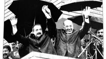 Raúl Alfonsín y Felipe Sapag