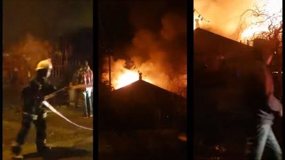 Bomberos intentaban contener un incendio y vecinos los golpearon