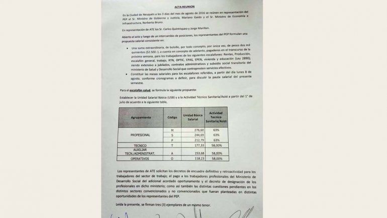 ATE aceptó la propuesta de Gobierno