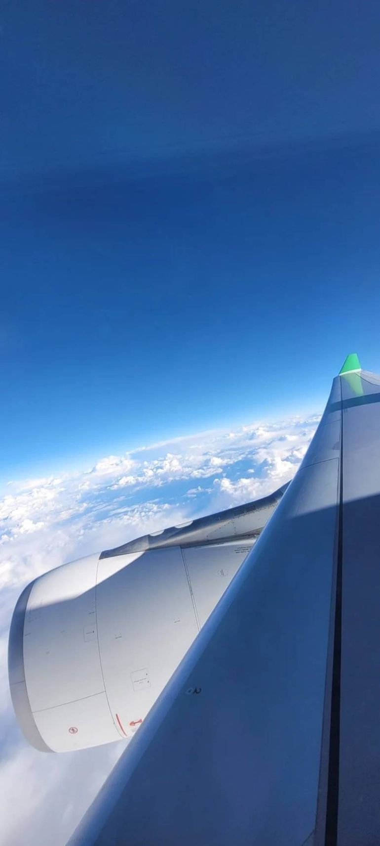 Imagen desde el interior del avión que viajaba desde Barcelona a Ezeiza. Imagen desde el interior del avión que viajaba desde Barcelona a Ezeiza.