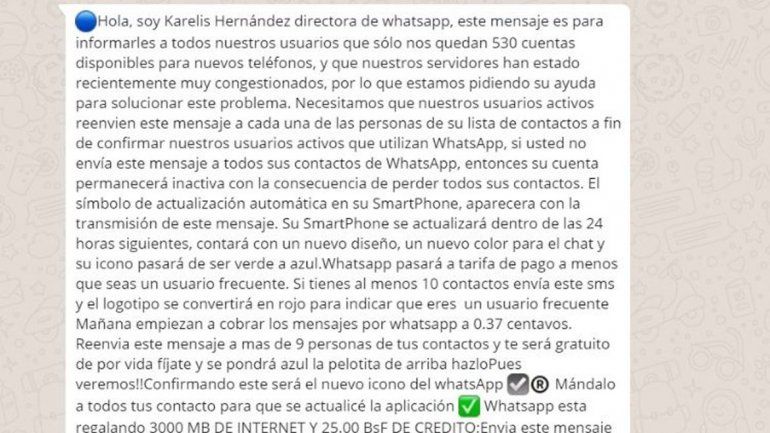 Hola, soy Karelis..., el mensaje que se viralizó tras la caída de WhatsApp
