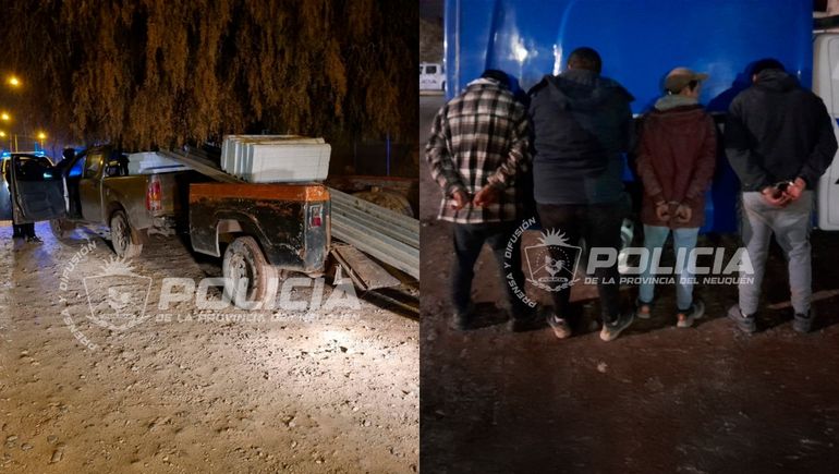 Cuatro ladrones fueron detenidos in fraganti cuando robaban materiales de construcción