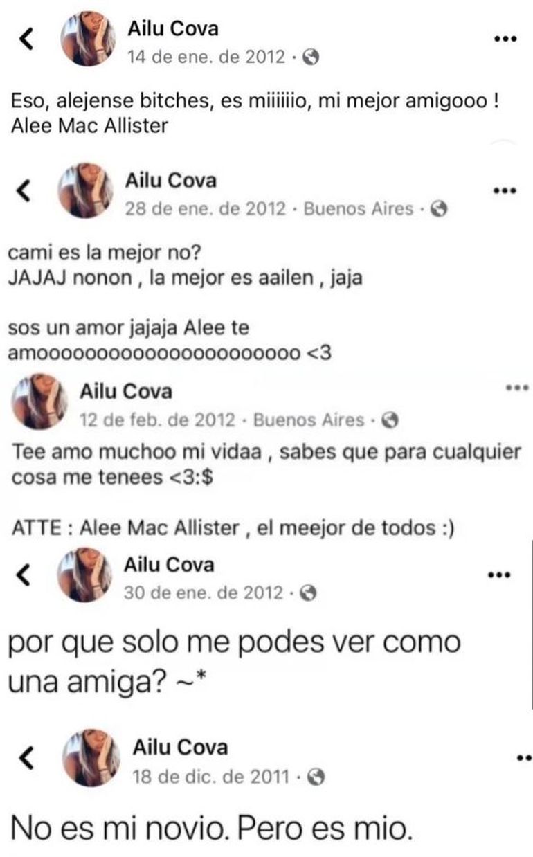 Los llamativos posteos de Ailen Cova.
